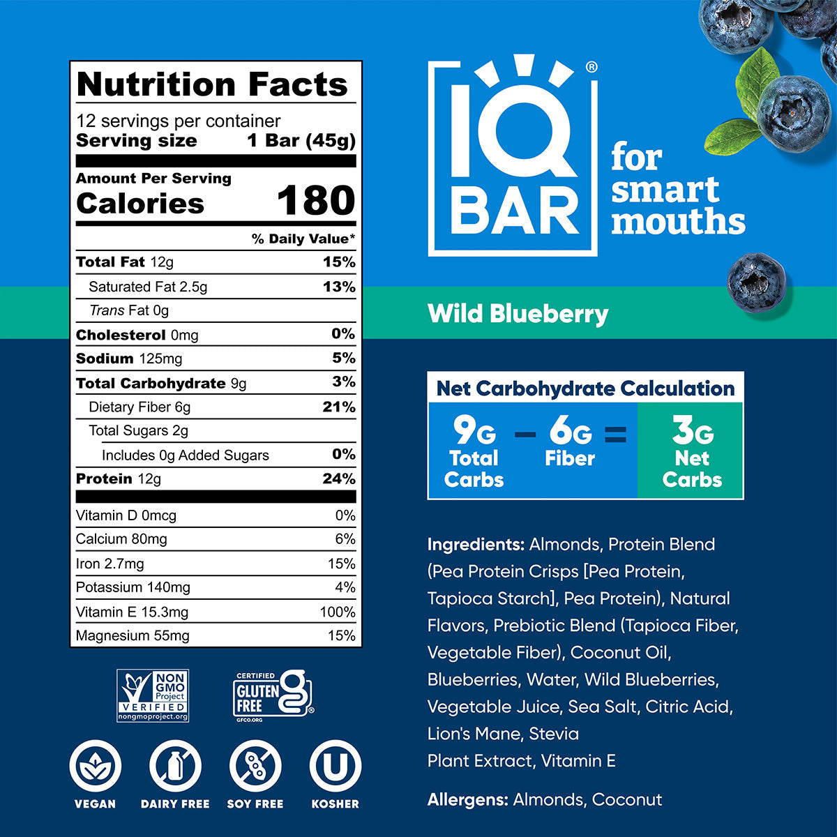 Wild Blueberry (12 Bars) - IQ Bar - The Track and Field Store