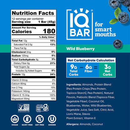 Wild Blueberry (12 Bars) - IQ Bar - The Track and Field Store