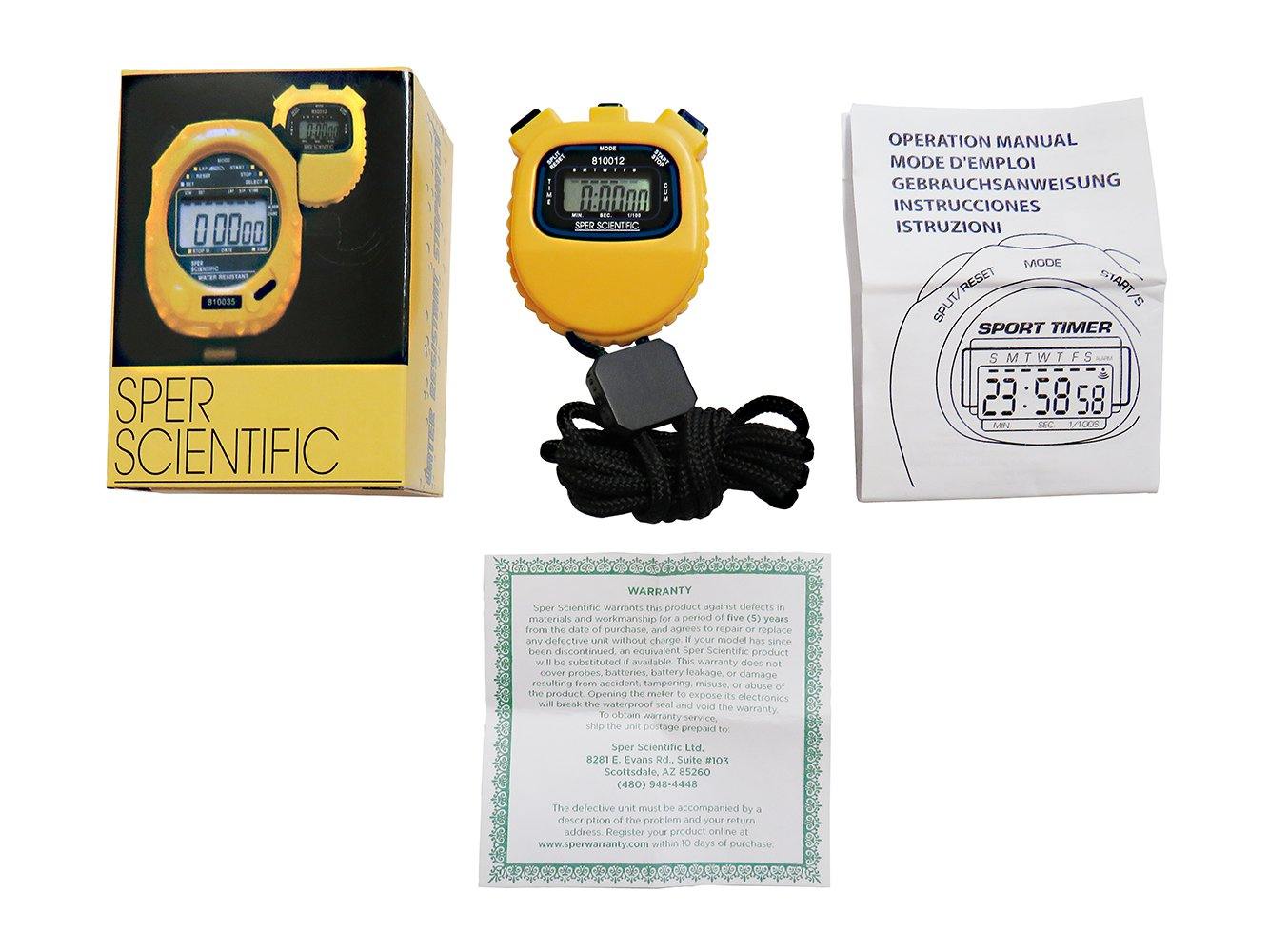 Water Resistant Stopwatch - Sper Scientific