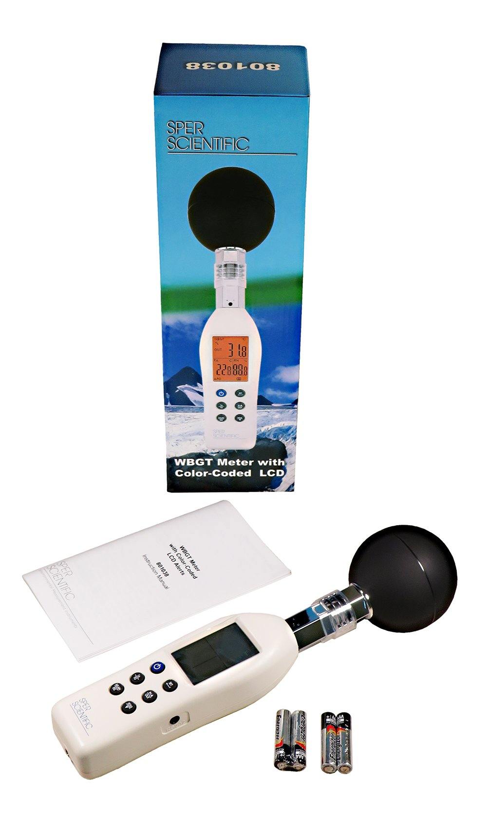 Wet Bulb Globe Heat Stress Meter with Color Coded Display - Sper Scientific