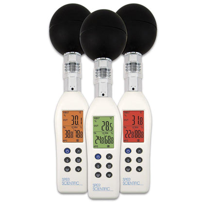 Wet Bulb Globe Heat Stress Meter with Color Coded Display - Sper Scientific