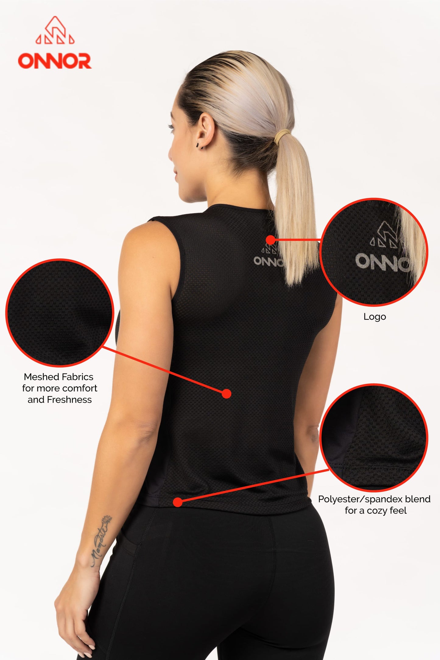Women's Black Pro Running Base Layer - ONNOR