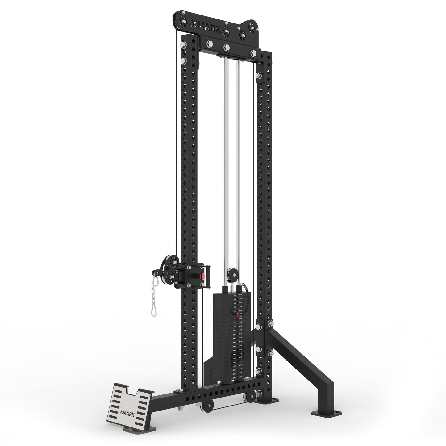 Commercial Single-Stack Functional Trainer, Low Row, Cable Attachments XMARK