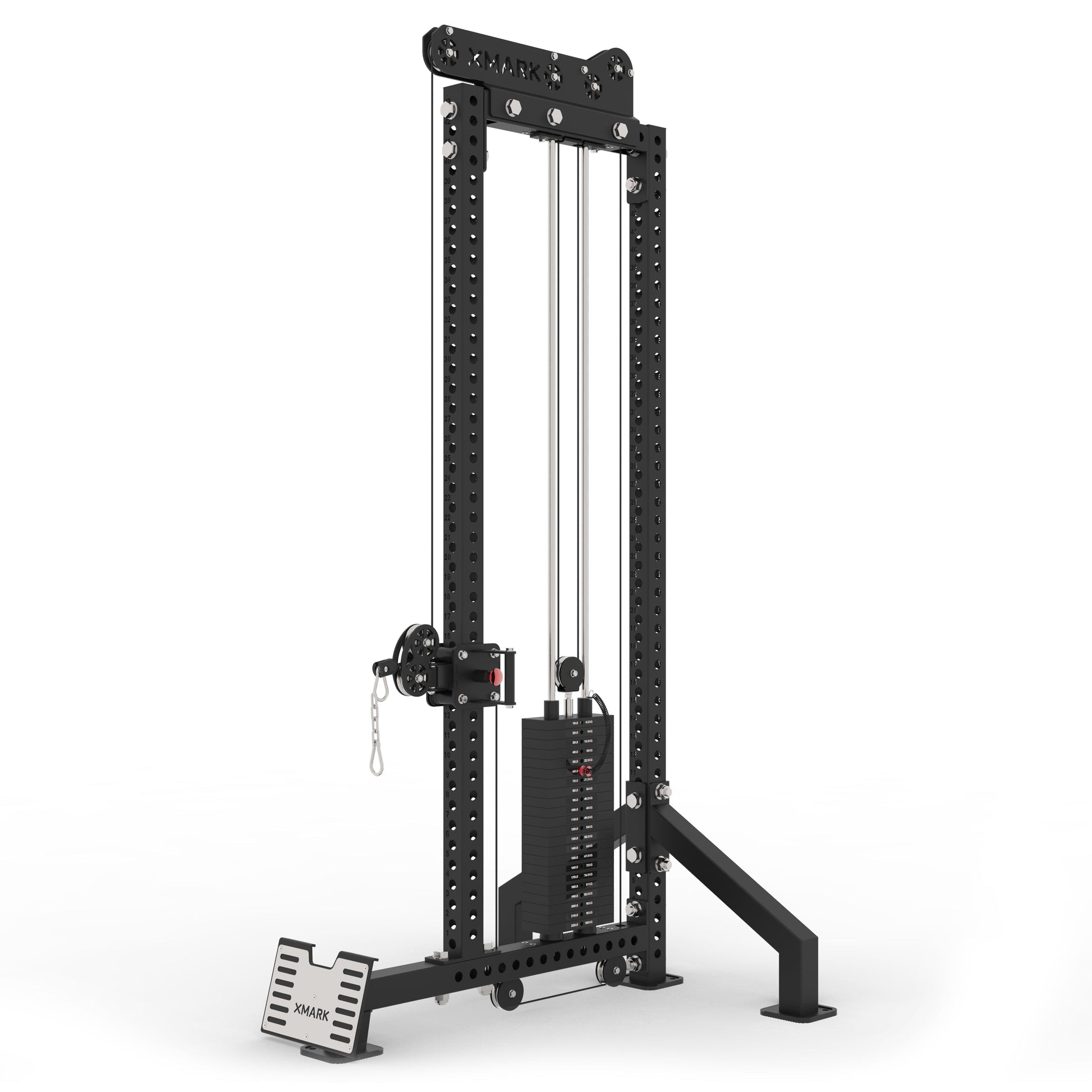Commercial Single-Stack Functional Trainer, Low Row, Cable Attachments XMARK