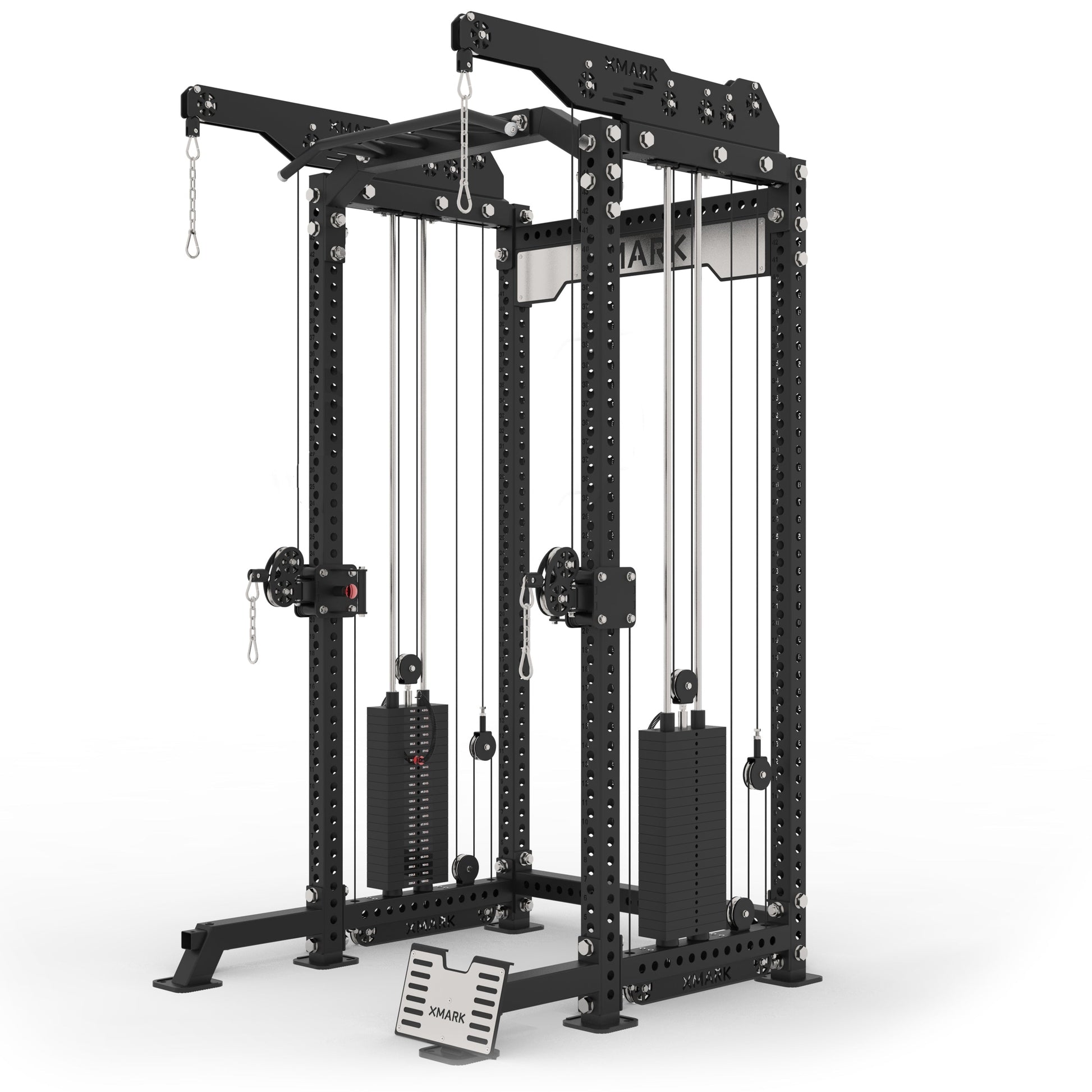 Commercial Half Rack Functional Trainer with Lat Pulldown and Low Row XMARK