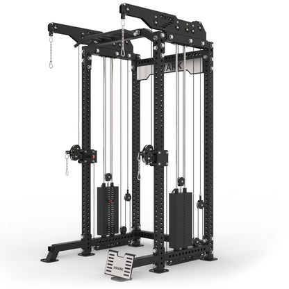 Commercial Half Rack Functional Trainer with Lat Pulldown and Low Row XMARK