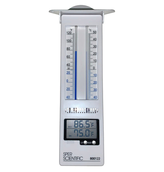Analog + Digital Mercury-Free Min/Max Thermometer - Sper Scientific