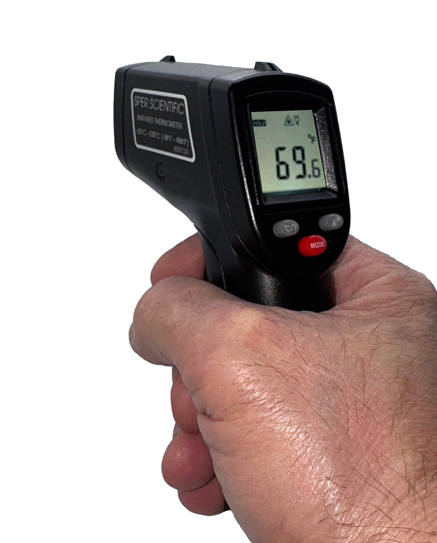 Basic Infrared Thermometer 12:1 / 986°F - User Calibrateable - Sper Scientific