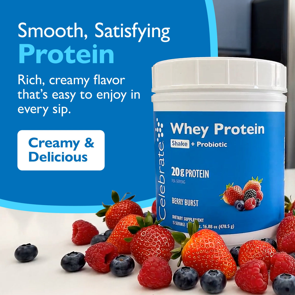 Celebrate® Whey Protein Shake + Probiotic