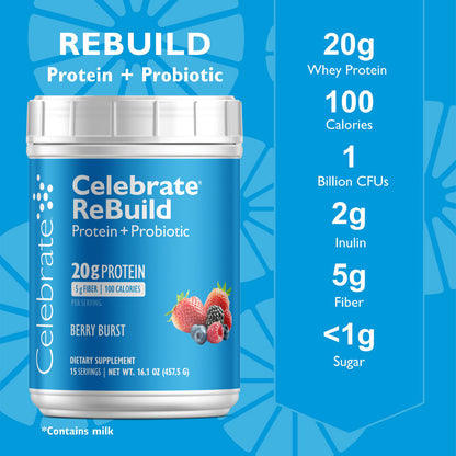 Celebrate® ReBuild Protein + Probiotic Powder - Celebrate Vitamins Celebrate Vitamins