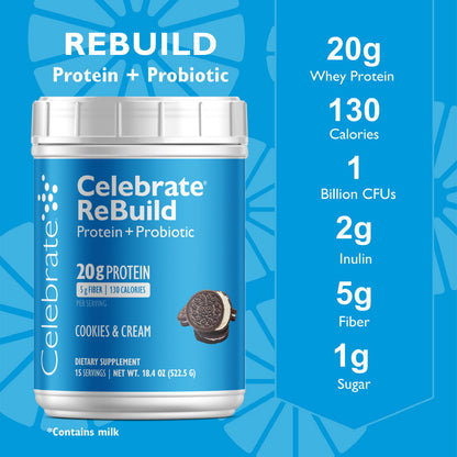 Celebrate® ReBuild Protein + Probiotic Powder - Celebrate Vitamins Celebrate Vitamins