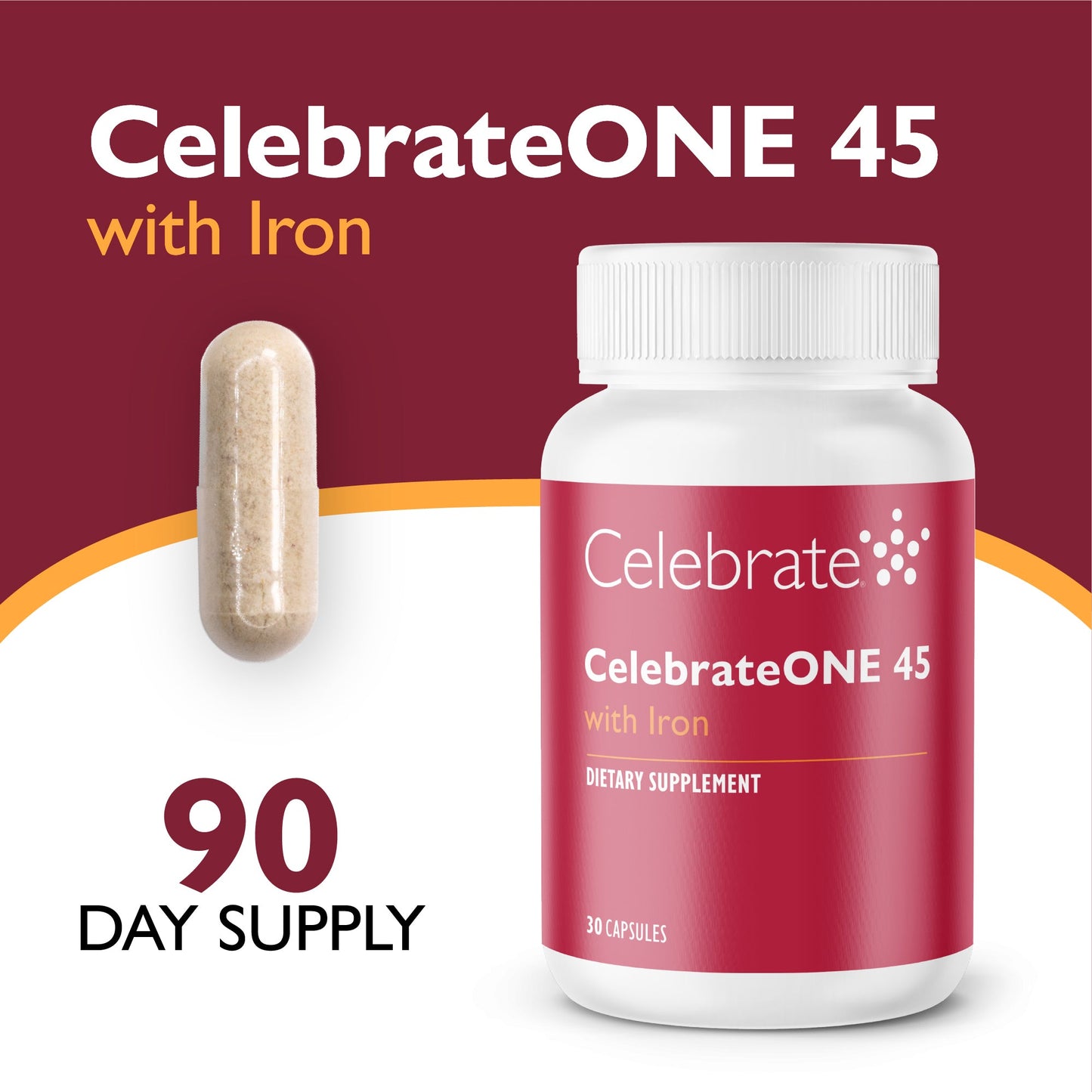 CelebrateONE 45 Once Daily Bariatric Multivitamin Capsule With Iron