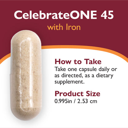 CelebrateONE 45 Once Daily Bariatric Multivitamin Capsule With Iron