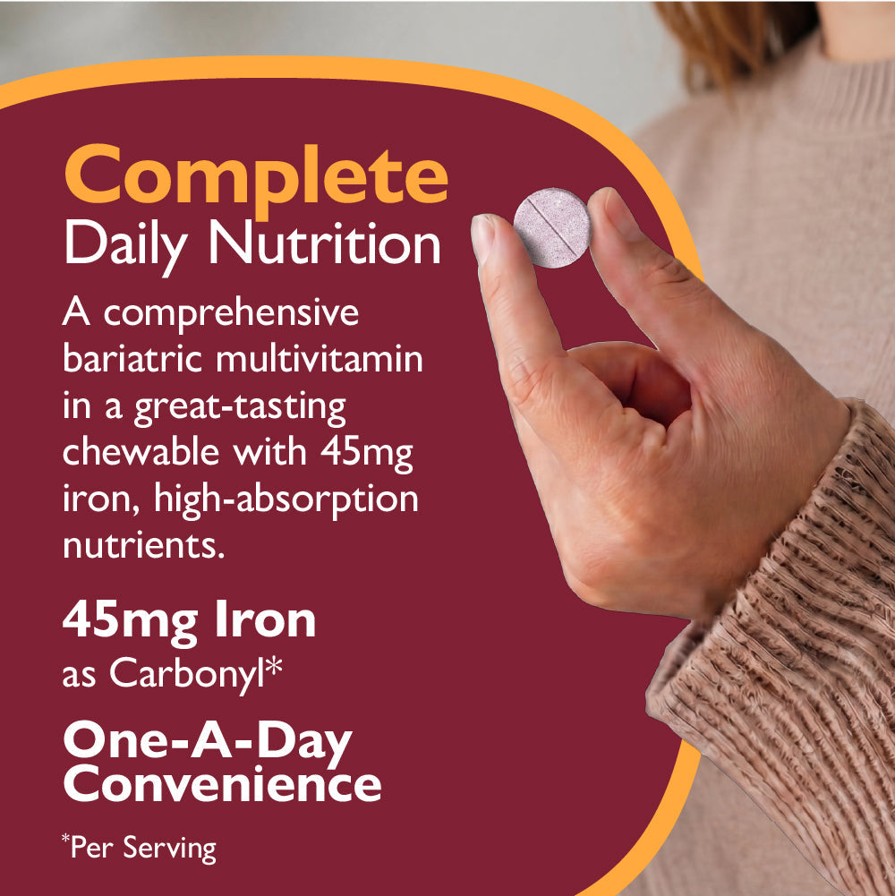 CelebrateONE 45 Once Daily Bariatric Chewable Multivitamin with Iron