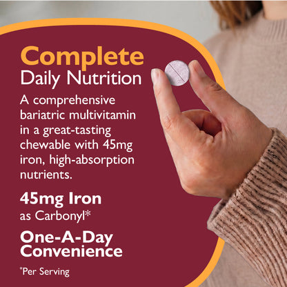 CelebrateONE 45 Once Daily Bariatric Chewable Multivitamin with Iron