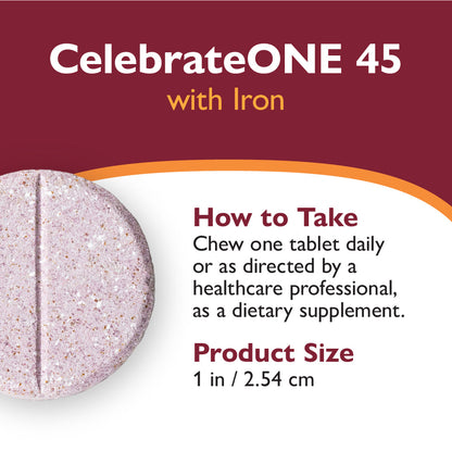 CelebrateONE 45 Once Daily Bariatric Chewable Multivitamin with Iron