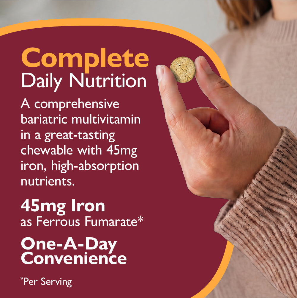 CelebrateONE 45 Once Daily Bariatric Chewable Multivitamin with Iron