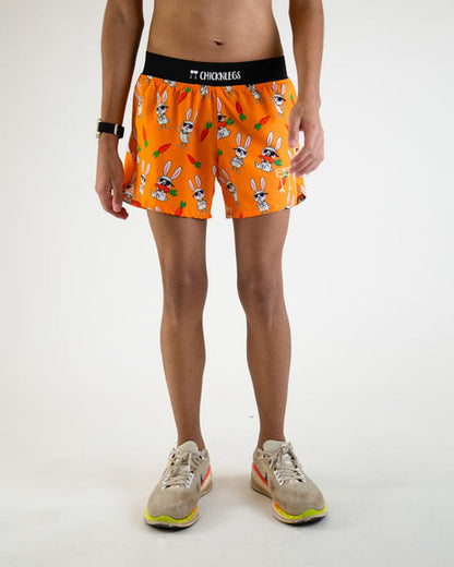 Men's Bad Bunny 4" Half Split Shorts (Orange) - ChicknLegs
