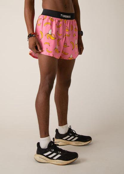 Men's Pink Bananas 4" Half Split Shorts - ChicknLegs Triathlete Store