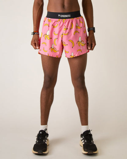 Men's Pink Bananas 4" Half Split Shorts - ChicknLegs Triathlete Store