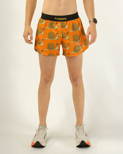 Men's Snails Pace 4" Half Split Shorts (Orange)  - ChicknLegs