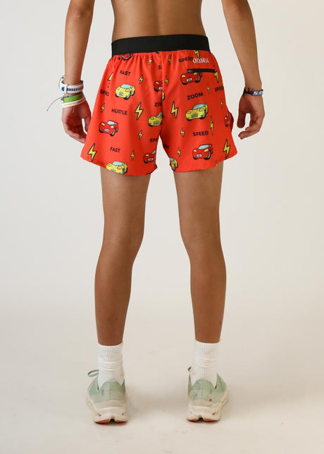 Men's Cars 4" Half Split Shorts (Red) - ChicknLegs