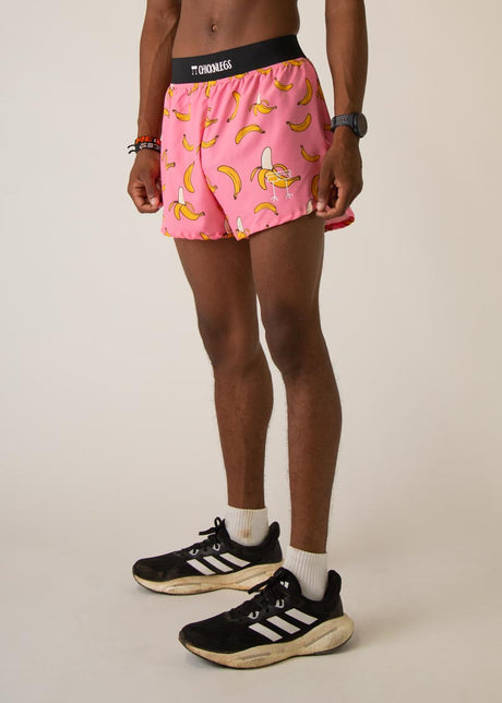Men's Pink Bananas 4" Half Split Shorts - ChicknLegs Triathlete Store