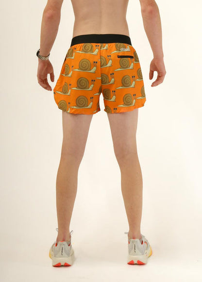 Men's Snails Pace 4" Half Split Shorts (Orange)  - ChicknLegs