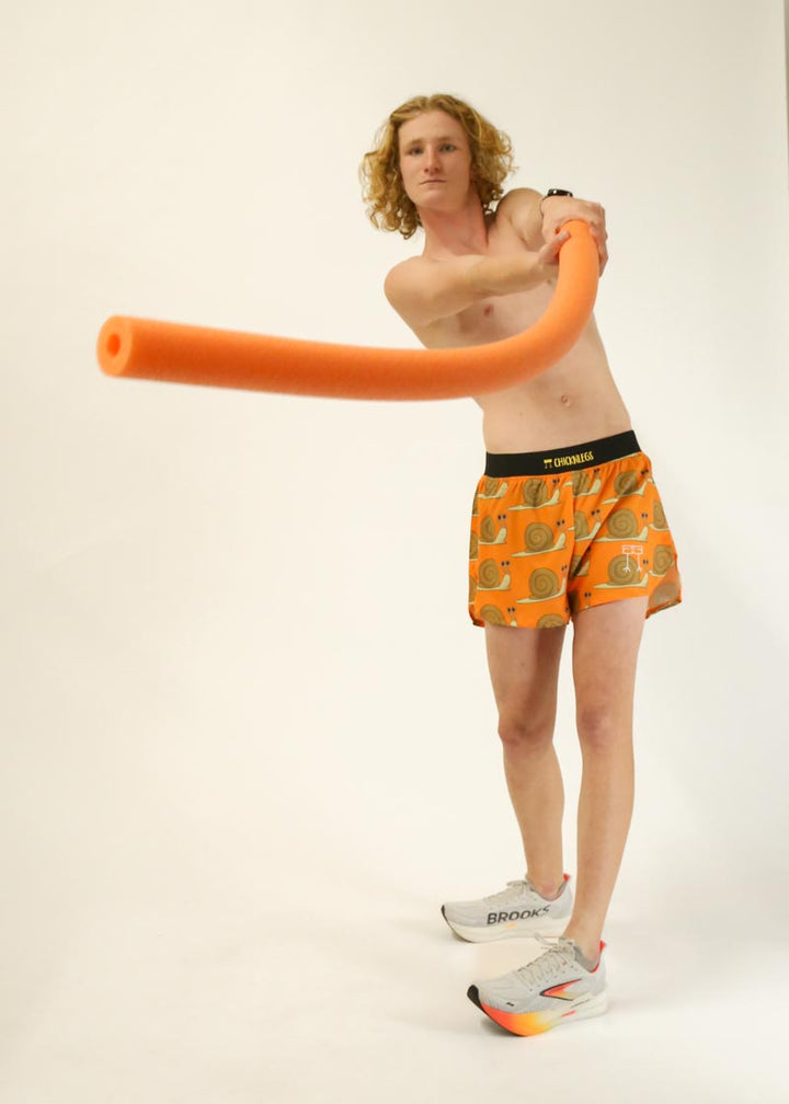 Men's Snails Pace 4" Half Split Shorts (Orange)  - ChicknLegs