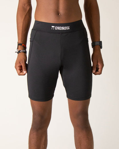 Men's Black 8" Half Tights - ChicknLegs