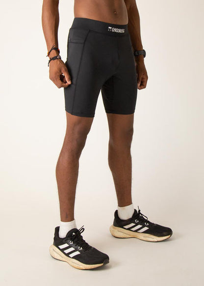 Men's Black 8" Half Tights - ChicknLegs