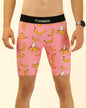 Men's Pink Bananas 8" Half Tights - ChicknLegs