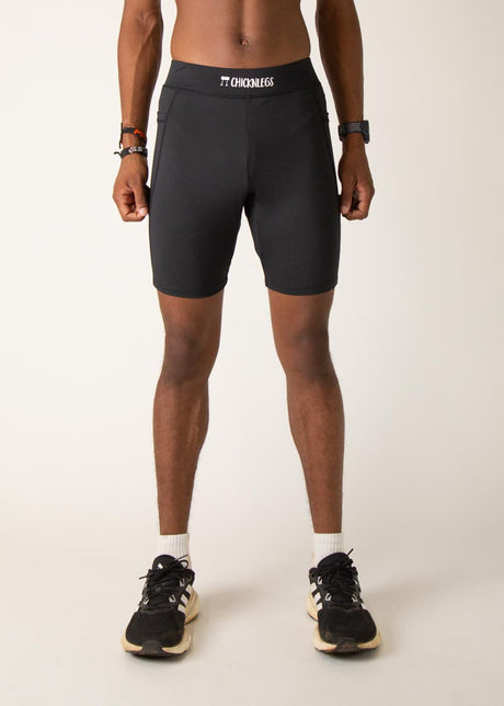 Men's Black 8" Half Tights - ChicknLegs