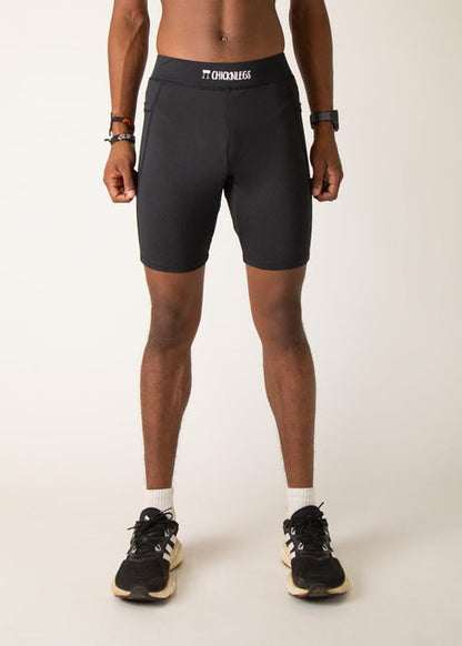 Men's Black 8" Half Tights - ChicknLegs