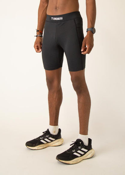 Men's Black 8" Half Tights - ChicknLegs