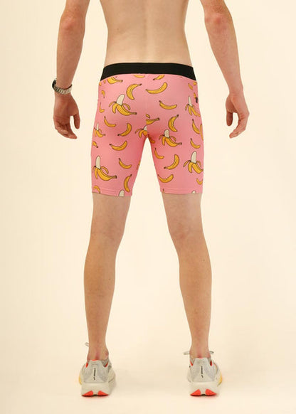 Men's Pink Bananas 8" Half Tights - ChicknLegs