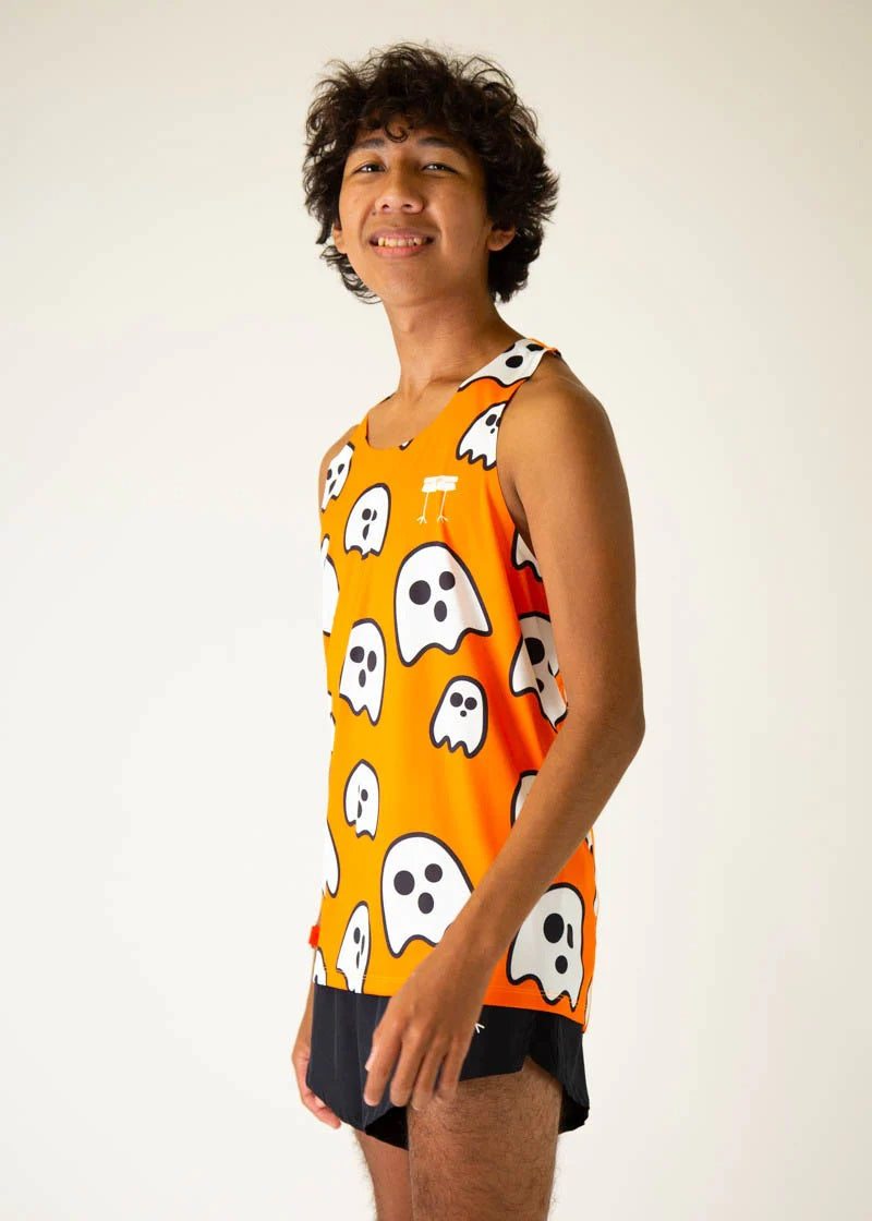 Men's Ghosts Performance Singlet (Orange)  - ChicknLegs