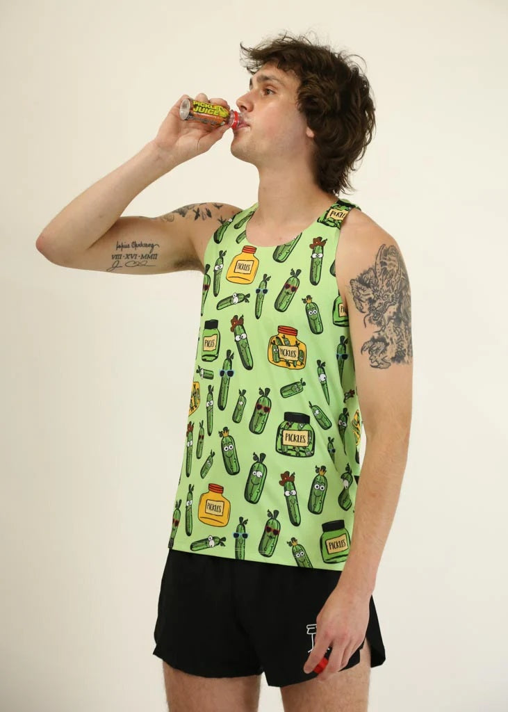 Men's Pickles Performance Singlet (Green) - ChicknLegs