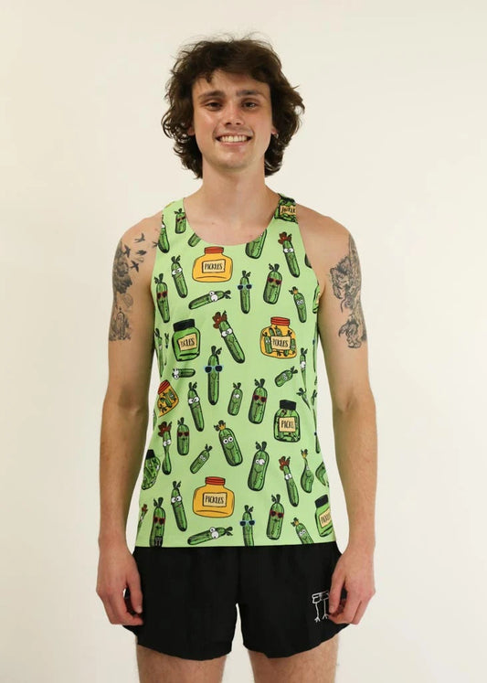 Men's Pickles Performance Singlet (Green) - ChicknLegs