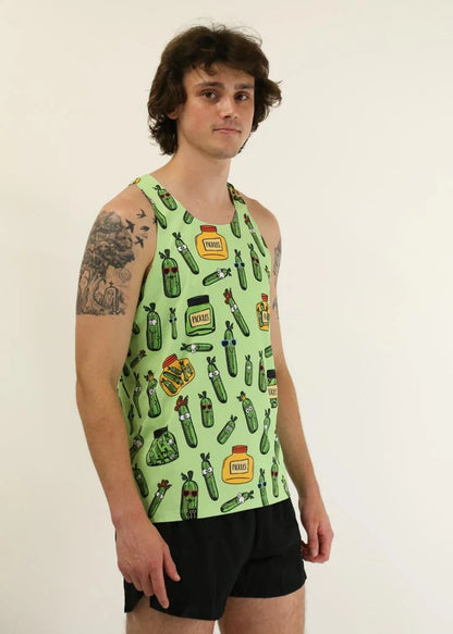 Men's Pickles Performance Singlet (Green) - ChicknLegs