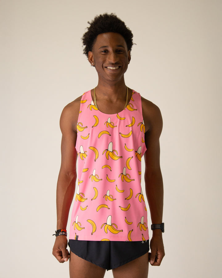 Men's Pink Bananas Performance Singlet - ChicknLegs
