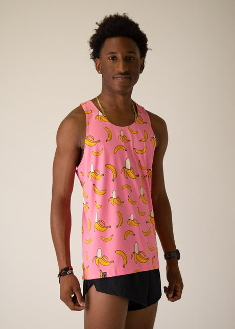 Men's Pink Bananas Performance Singlet - ChicknLegs