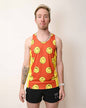 Men's Smileys Performance Singlet (Orange) - ChicknLegs