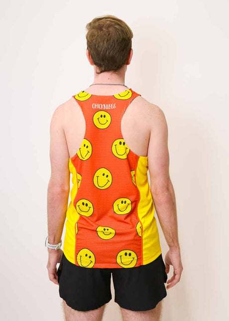 Men's Smileys Performance Singlet (Orange) - ChicknLegs