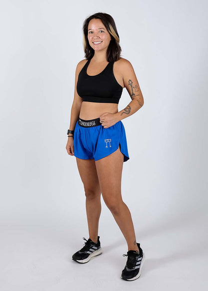 Women's Royal Blue 1.5" Split Shorts (Large) - ChicknLegs Triathlete Store