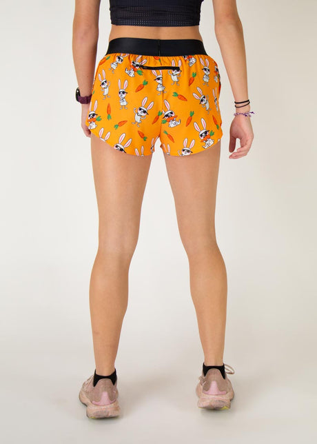 Women's Bad Bunny 1.5" Split Shorts (Orange) - ChicknLegs