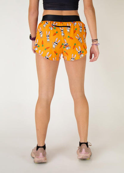 Women's Bad Bunny 1.5" Split Shorts (Orange) - ChicknLegs