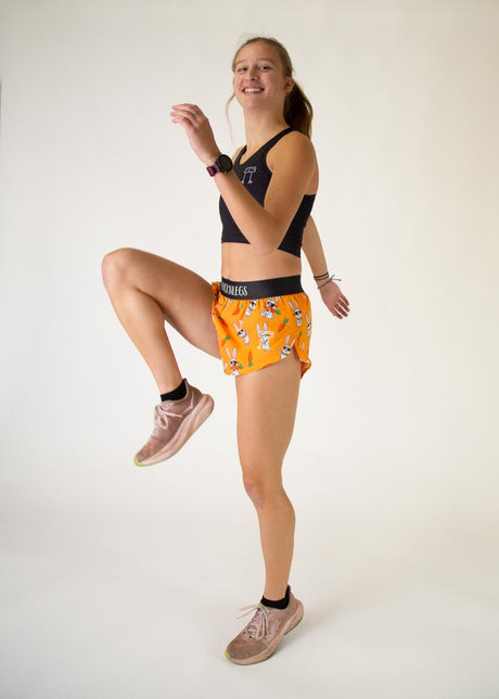 Women's Bad Bunny 1.5" Split Shorts (Orange) - ChicknLegs
