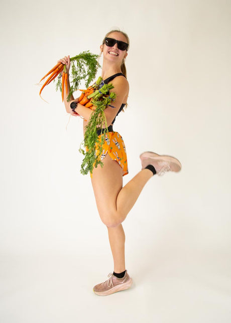 Women's Bad Bunny 1.5" Split Shorts (Orange) - ChicknLegs