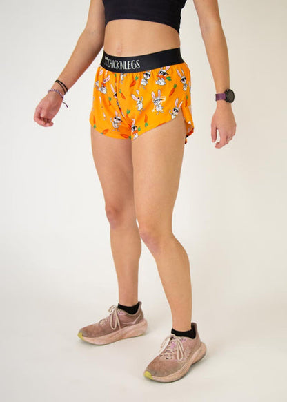 Women's Bad Bunny 1.5" Split Shorts (Orange) - ChicknLegs